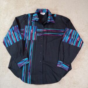Miller Stockman Cowgirl‎ Button Up Long Sleeve Women's Medium Black